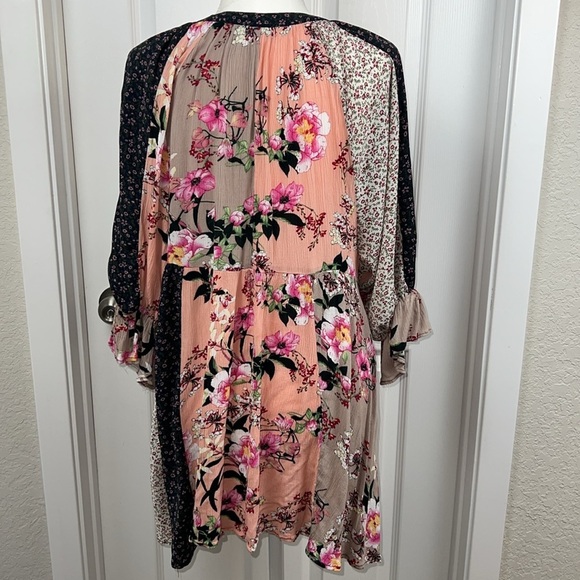 Umgee Beach Cottage Boho Floral Swingy Shift Dress - Picture 5 of 8